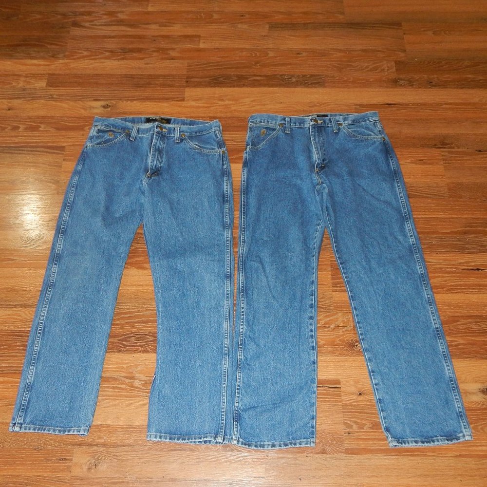 LOT 2 Men's Size 34x32 WRANGLER George Strait Original Fit Cowboy Cut Jeans